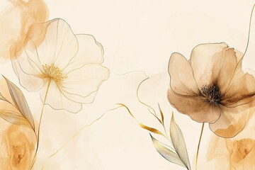  A Watercolor Floral Print in Earthy Tones	