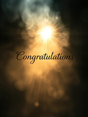 General Congratulations Card Wish - Abstract card featuring radiant bokeh lights with a central, elegant message on a dark, contrasting background.