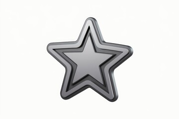 Obraz premium A 3D rendered metallic star icon with layered design, symbolizing excellence or rating.