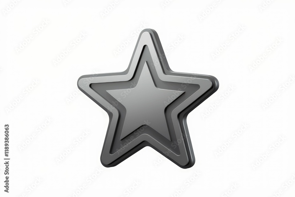 Aufkleber A 3D rendered metallic star with layered design, symbolizing rating or achievement.