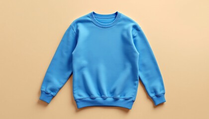 Light Blue Crewneck Sweatshirt - Blank Template for Mockups