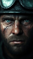 A miner appears with a focused expression, revealing the toll of hard work