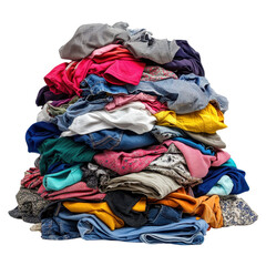 A Huge Pile of Colorful Clothing Ready for Donation or Recycling