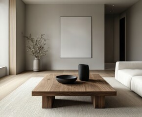 Modern interior design featuring minimalist furniture and decor elements
