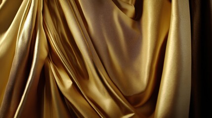 Obraz premium A rich golden fabric draped elegantly in soft folds