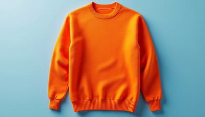 Bright Orange Crewneck Sweatshirt - Flat Lay Product Photography