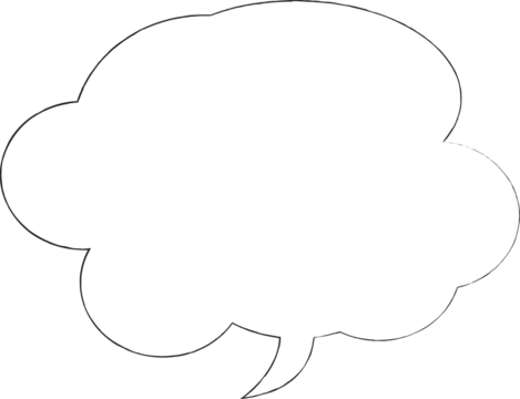 Speech bubble, round and simple.
