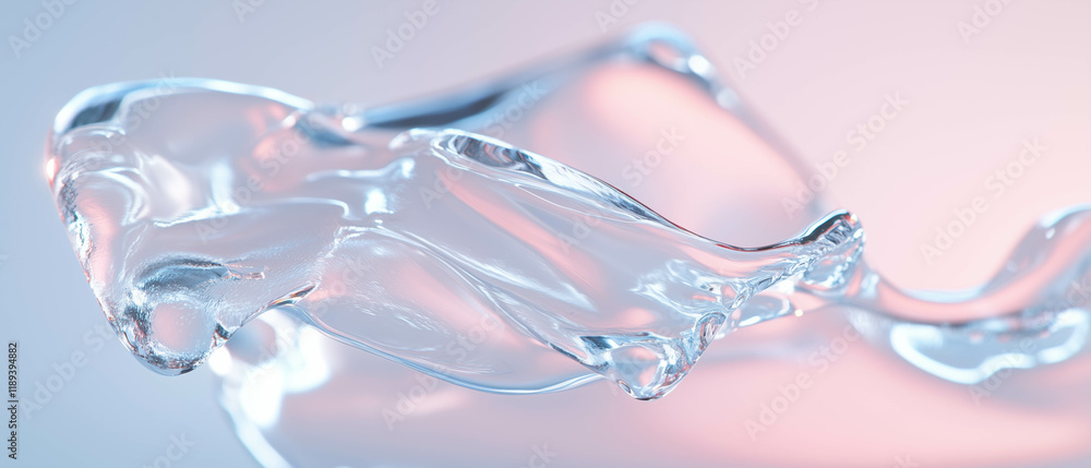 Aufkleber fluid abstract shape captured with soft lighting reflecting transparency and movement