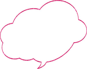 The speech bubble is pink.