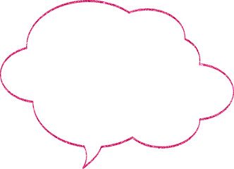 The speech bubble is pink.