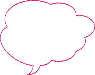 The speech bubble is pink.