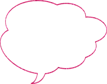 The speech bubble is pink.