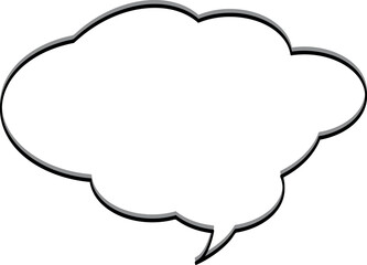 Speech bubble, round and simple.