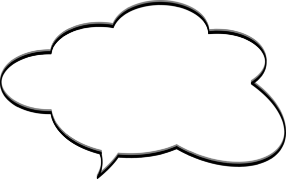 Speech bubble, round and simple.