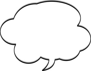 Speech bubble, round and simple.