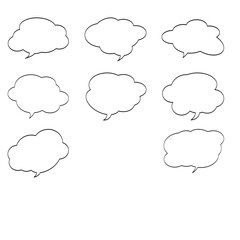 Collection of Empty Speech Bubbles Illustration