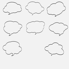 Set of Empty Speech Bubbles for Dialogue