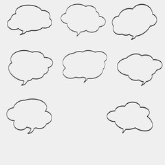 Set of Empty Speech Bubbles for Dialogue