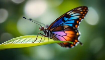 Obraz premium Vibrant Jewel Butterfly: A Serene Macro Image