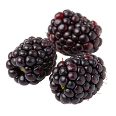 sweet blackberries on transparent background