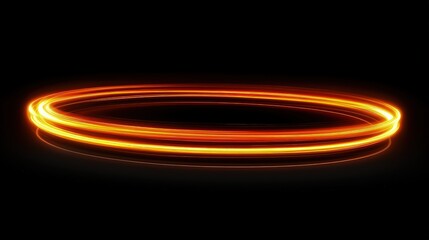 3D swirling light trails creating a frame around an empty center for text placement.