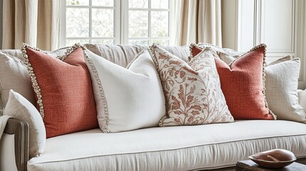 Modern living room interior with a sofa and stylish decor