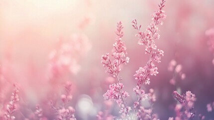 Obraz premium Soft Pastel Gradient Background with Dreamy Floral Elements