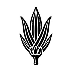 Obraz premium Simple Vector Icon of a Okra – Logo Design Illustration