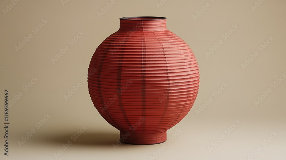 Aufkleber red paper lantern hanging in dim light creating a cozy atmosphere in a tranquil setting