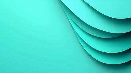 Abstract Teal Layered Paper Design Background