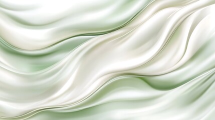 Obraz premium Elegant Draped Fabric in Soft Green and White Hues