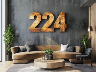 modern living room interior design with sofa and plants