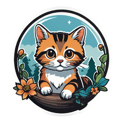 little kitten cartoon vector illustration