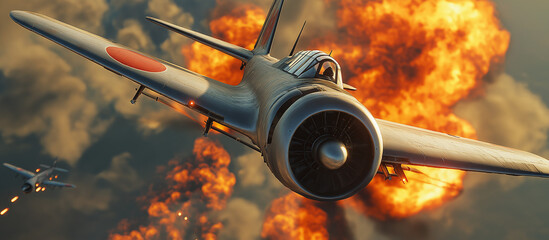 Japanese kamikaze aircraft World War II in action