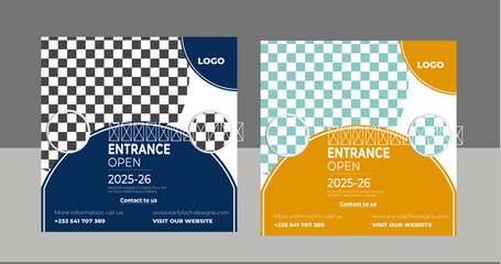 School admission A4  flyer design template.kids school admission flyer 
template.Flyer brochure cover template 
for children back to school education admission layout design.