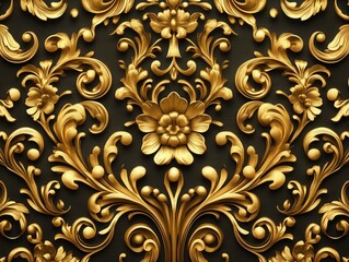 ornate gold pattern on dark background