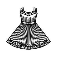 Simple Vector Icon of a Tarantella Dress – Logo Design Illustration