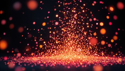 Obraz premium Vibrant orange and pink bokeh lights against a dark background