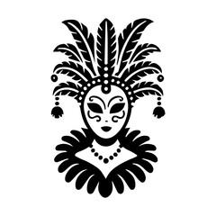 Simple Vector Icon of a Venetian Carnival Costumes – Logo Design Illustration