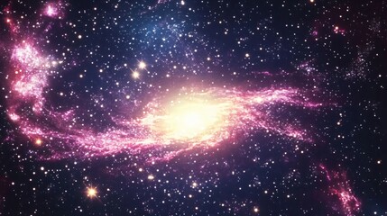 Stunning Spiral Galaxy Cosmic Background Purple Pink Nebula Starscape