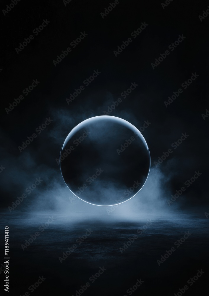 Poster digital art piece that appears to be a photograph of a planet or a celestial object. the background 