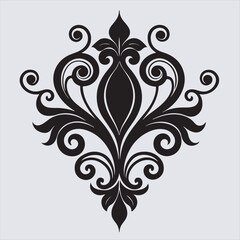 abstract floral design silhouette vector art illustration