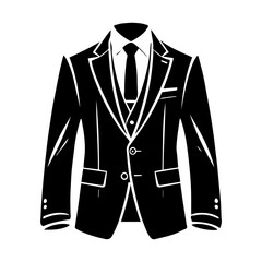Naklejka premium Simple Vector Icon of a Tailored Suits – Logo Design Illustration