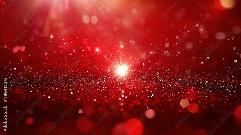 Poster shiny red vintage background with sparkling texture and glowing light