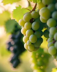 bunch of grapes on vine