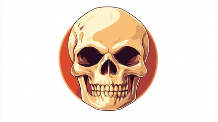 Fototapeta premium Dark Skull Symbol with Forbidden Sign on Background Usage Concept