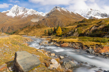 Fototapeta premium mountain river in autumn