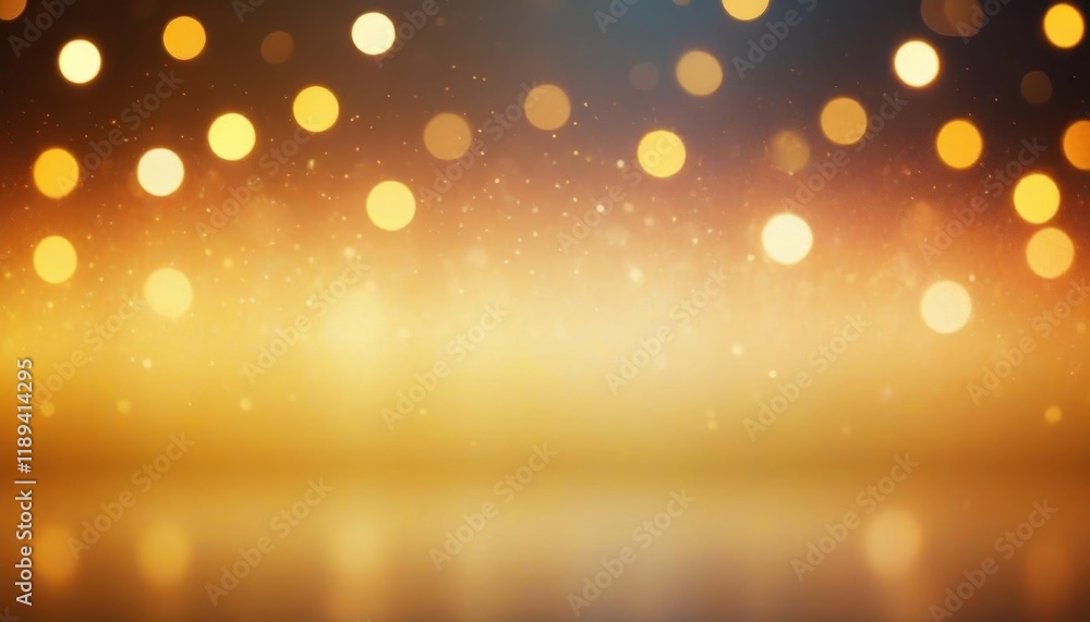 Poster warm glowing bokeh background with golden lights and soft focus effect