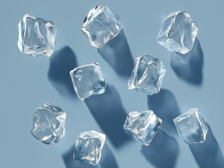 Obraz premium ice cubes on a blue background