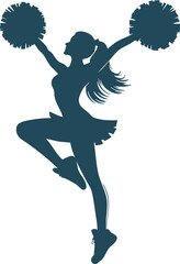 Cheerleader Silhouette Outline Design
